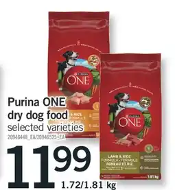 Fortinos PURINA ONE DRY DOG FOOD, 1.72/1.81 kg offer