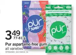 Fortinos PUR ASPARTAME-FREE GUM, 77-81 g offer