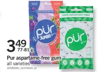 Fortinos PUR ASPARTAME-FREE GUM, 77-81 g offer