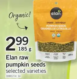Fortinos ELAN RAW PUMPKIN SEEDS, 185 g offer