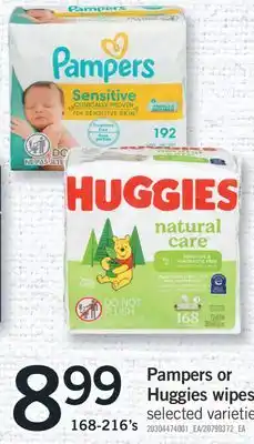 Fortinos PAMPERS OR HUGGIES WIPES, 168-216'S offer