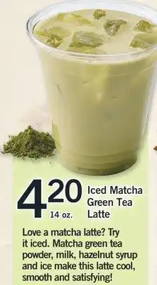 Fortinos ICED MATCHA GREEN TEA LATTE, 14 OZ offer