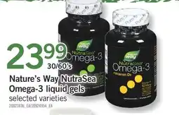 Fortinos NATURE'S WAY NUTRASEA OMEGA-3 LIQUID GELS, 30/60's offer