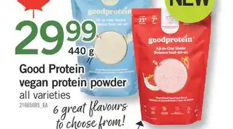 Fortinos GOOD PROTEIN VEGAN PROTEIN POWDER, 440 g offer