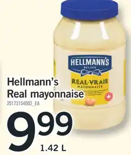 Fortinos HELLMANN'S REAL MAYONNAISE, 1.42L offer
