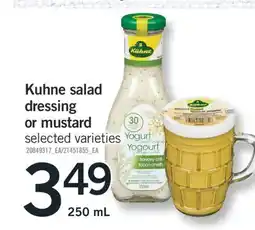 Fortinos KUHNE SALAD DRESSING OR MUSTARD, 250 ML offer