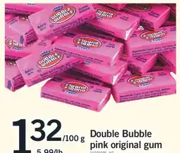 Fortinos DOUBLE BUBBLE PINK ORIGINAL GUM offer