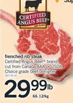 Fortinos FRENCHED RIB STEAK offer