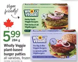 Fortinos WHOLLY VEGGIE PLANT-BASED BURGER PATTIES, 284 g offer
