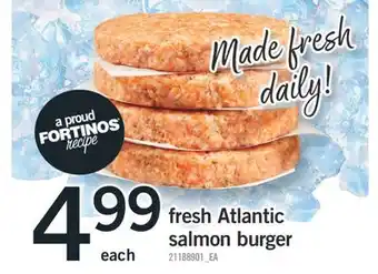 Fortinos FRESH ATLANTIC SALMON BURGER offer