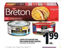 Metro CLOVER LEAF ALBACORE TUNA, PINK SALMON OR DARE CRACKERS offer