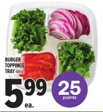 Metro BURGER TOPPINGS TRAY offer