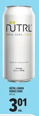 Metro NÜTRL LEMON VODKA SODA offer