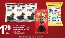 Metro Y & Y SEA GREENS, NONGSHIM SNACKS OR POCKY BISCUIT STICKS offer