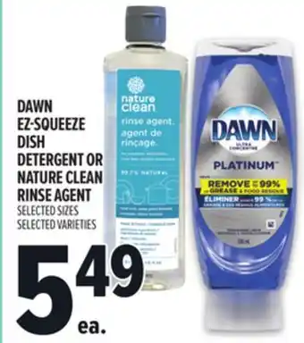 Metro DAWN EZ-SQUEEZE DISH DETERGENT OR NATURE CLEAN RINSE AGENT offer