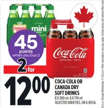 Metro COCA-COLA OR CANADA DRY SOFT DRINKS offer