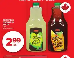 Metro IRRESISTIBLES LEMONADE OR ICED TEA offer