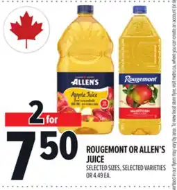Metro ROUGEMONT OR ALLEN'S JUICE offer