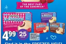 Metro SMUCKER'S UNCRUSTABLES SANDWICH offer