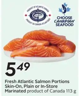Sobeys Fresh Atlantic Salmon Portions Skin - On, Plain or In - Store Marinated offer