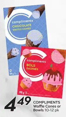 Sobeys COMPLIMENTS Waffle Cones or Bowls offer