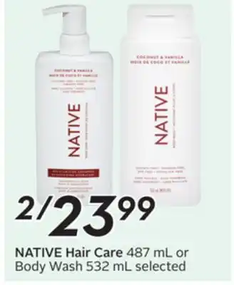 Sobeys NATIVE Hair Care offer