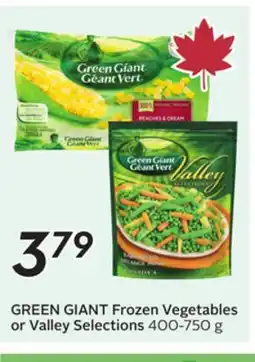 Sobeys GREEN GIANT Frozen Vegetables or Valley Selections offer