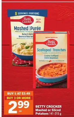 Foodland BETTY CROCKER Mashed or Sliced Potatoes offer