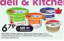 Sobeys TRE STELLE Feta, Halloumi, Bocconcini, Feta Cubes offer
