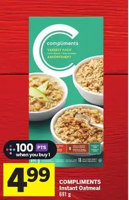 Foodland COMPLIMENTS Instant Oatmeal offer