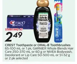 Sobeys CREST Toothpaste or ORAL-B Toothbrushes offer