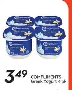 Sobeys COMPLIMENTS Greek Yogurt offer