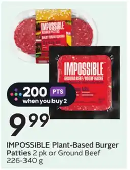 Sobeys IMPOSSIBLE Plant-Based Burger Patties offer
