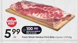 Sobeys Fresh Whole Skinless Pork Belly offer