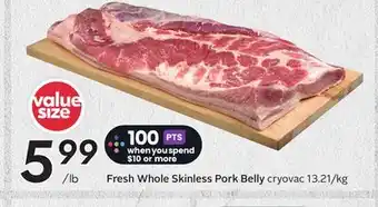 Sobeys Fresh Whole Skinless Pork Belly offer