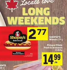 Foodland SHOPSY'S Wieners offer