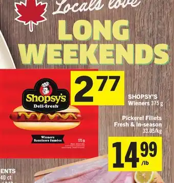 Foodland SHOPSY'S Wieners offer