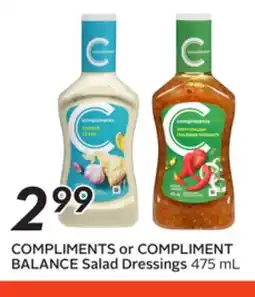 Sobeys COMPLIMENTS or COMPLIMENT BALANCE Salad Dressings offer
