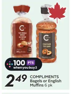 Sobeys COMPLIMENTS Bagels or English Muffins offer