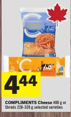 Foodland COMPLIMENTS Cheese 400 or Shreds 320 offer