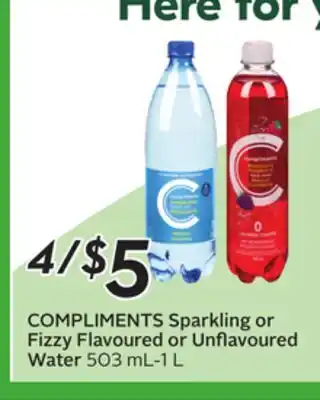 Sobeys COMPLIMENTS Sparkling or Fizzy Flavoured or Unflavoured Water offer