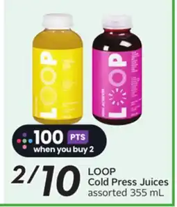 Sobeys LOOP Cold Press Juices offer