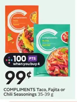 Sobeys COMPLIMENTS Taco, Fajita or Chili Seasonings offer