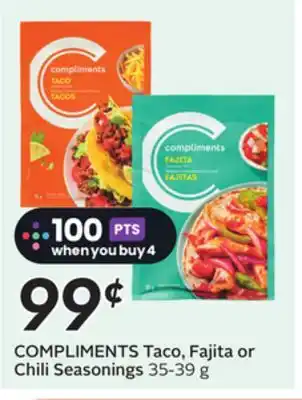 Sobeys COMPLIMENTS Taco, Fajita or Chili Seasonings offer