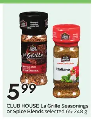 Sobeys CLUB HOUSE La Grille Seasonings or Spice Blends offer