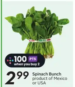 Sobeys Spinach Bunch offer
