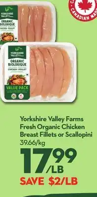 Longo's Fresh Organic Chicken Breast Fillets or Scallopini offer