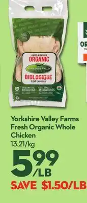 Longo's Yorkshire Valley Farms Fresh Organic Whole Chicken offer
