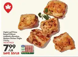Longo's Prime Raised Without Antibiotics Boneless, Skinless Chicken Thighs offer