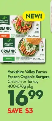 Longo's Yorkshire Valley Farms Frozen Organic Burgers offer